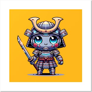 cute robot samurai Posters and Art